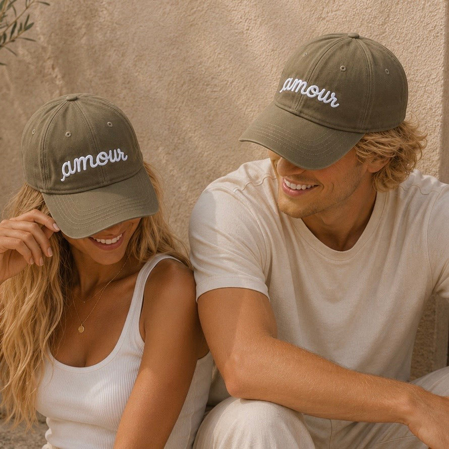 Casquette brodée Amour Kaki — photo principale