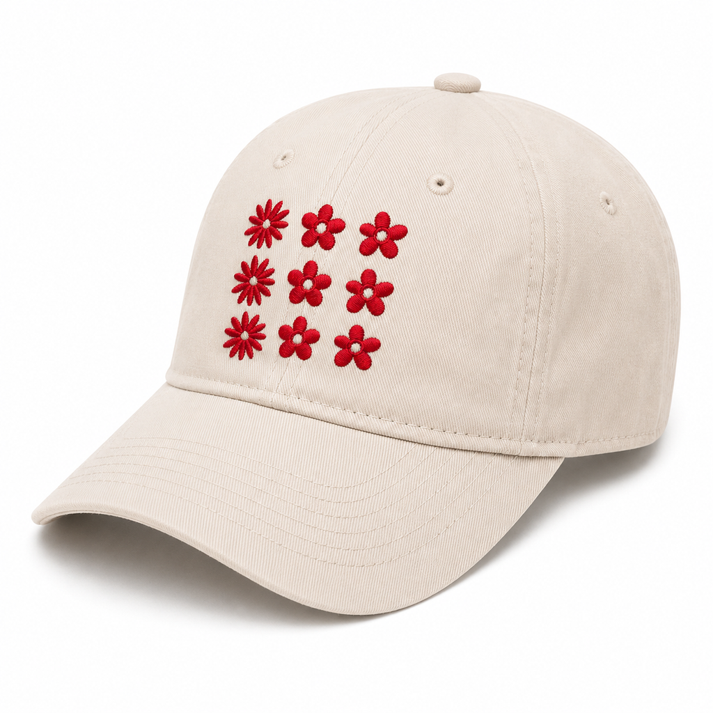 Casquette brodée Fleurs Rouges — photo complémentaire 1