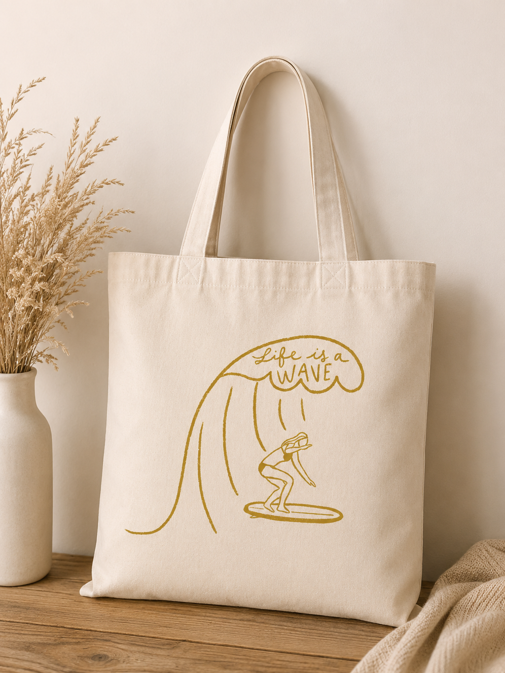 Tote Bag Life Is A Wave — photo principale