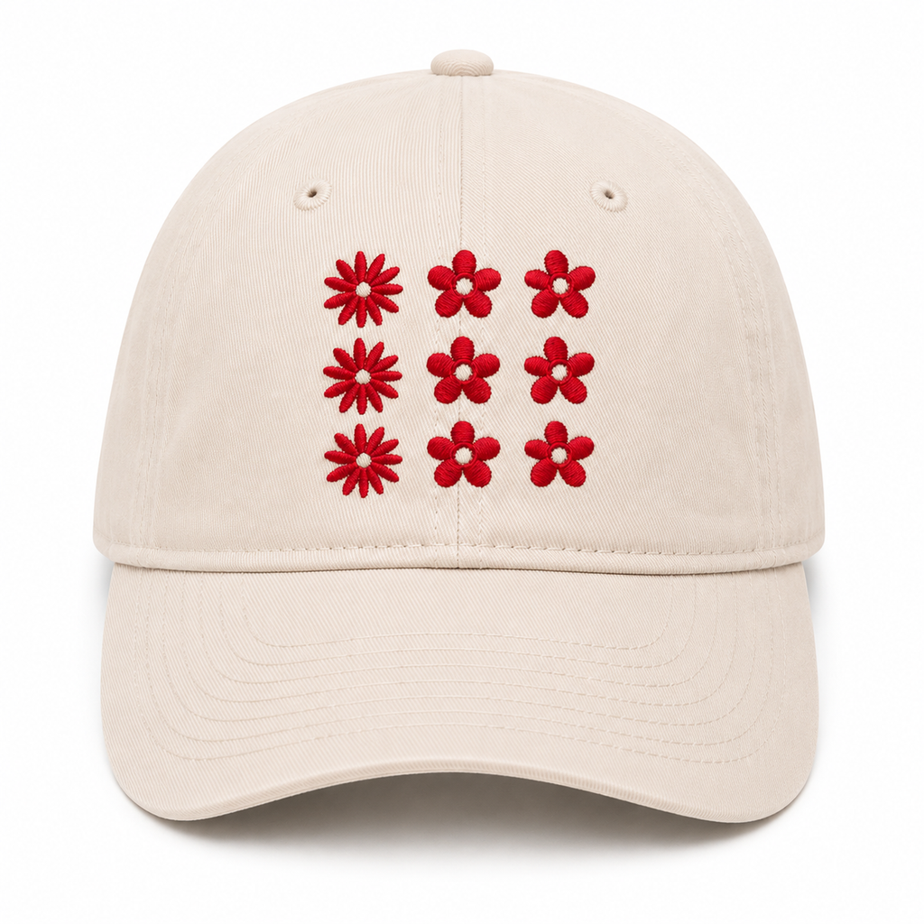 Casquette brodée Fleurs Rouges — photo complémentaire 2