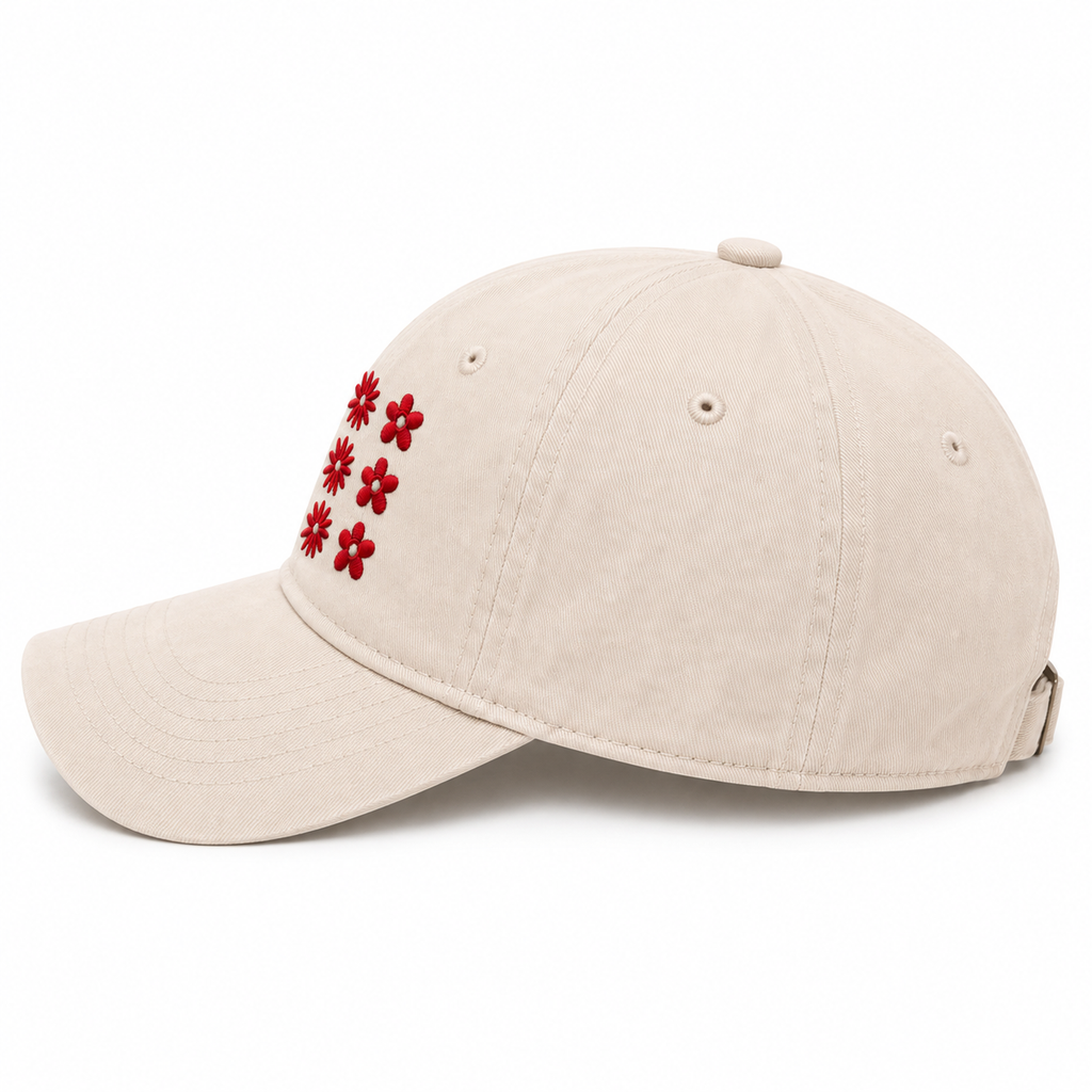 Casquette brodée Fleurs Rouges — photo complémentaire 3