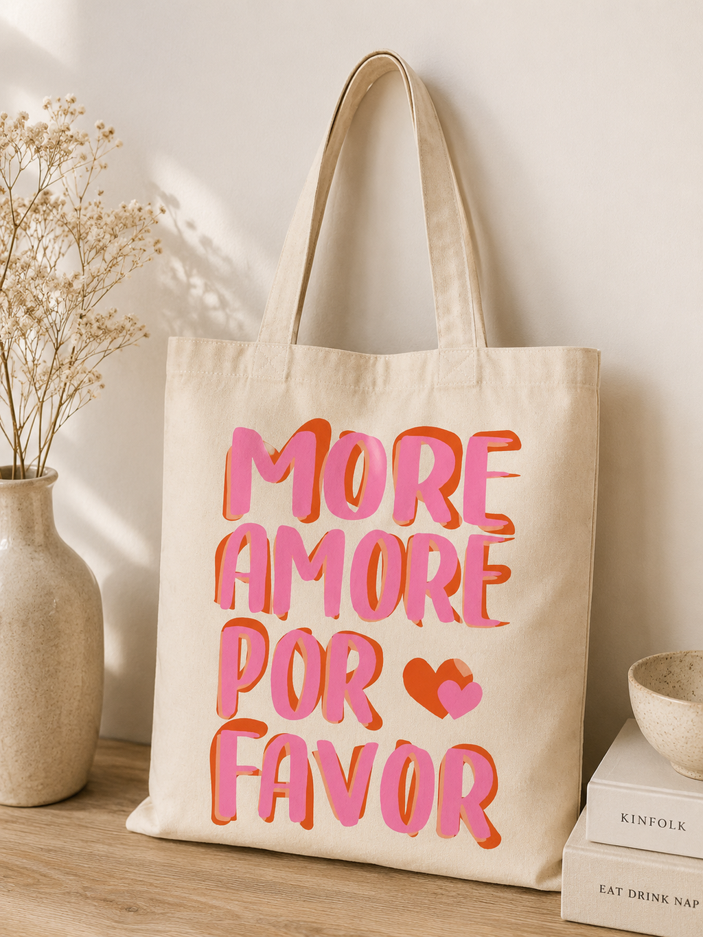 Tote Bag More Amor Por Favor Rose — photo principale