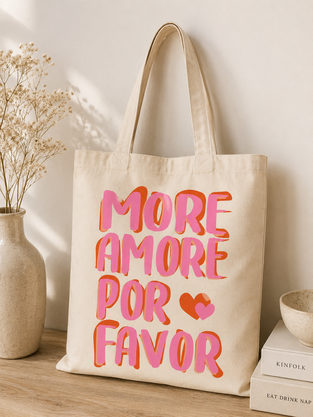 Tote Bag More Amor Por Favor Rose — photo principale