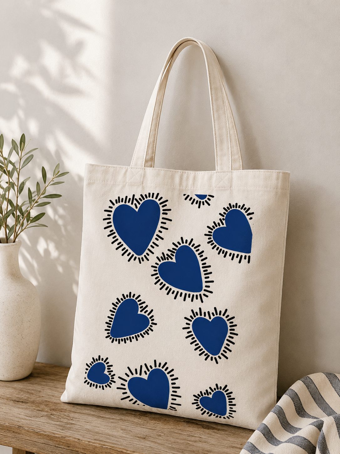 Tote Bag Cœurs Bleus — photo principale