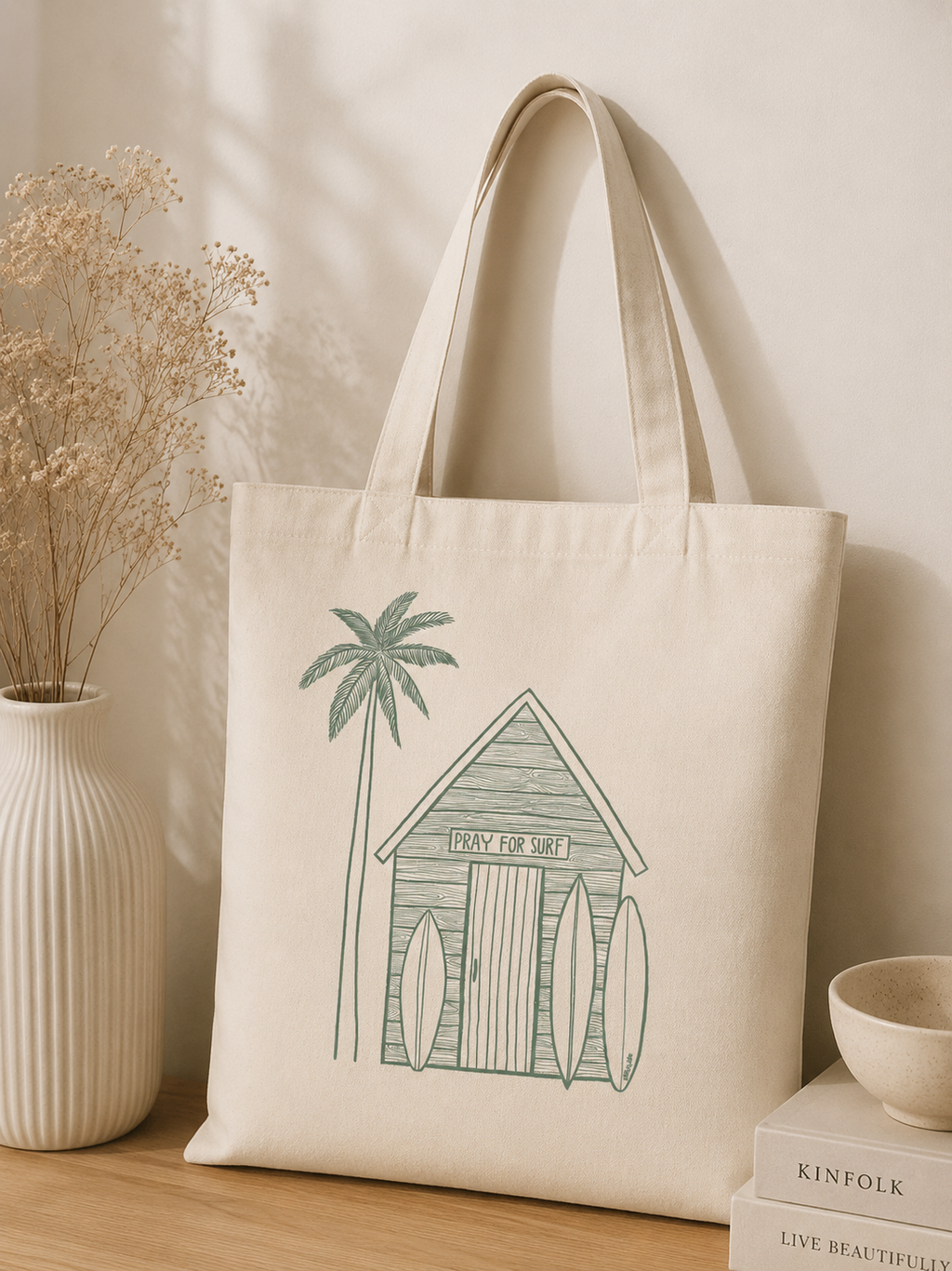 Tote Bag Pray For Surf — photo principale