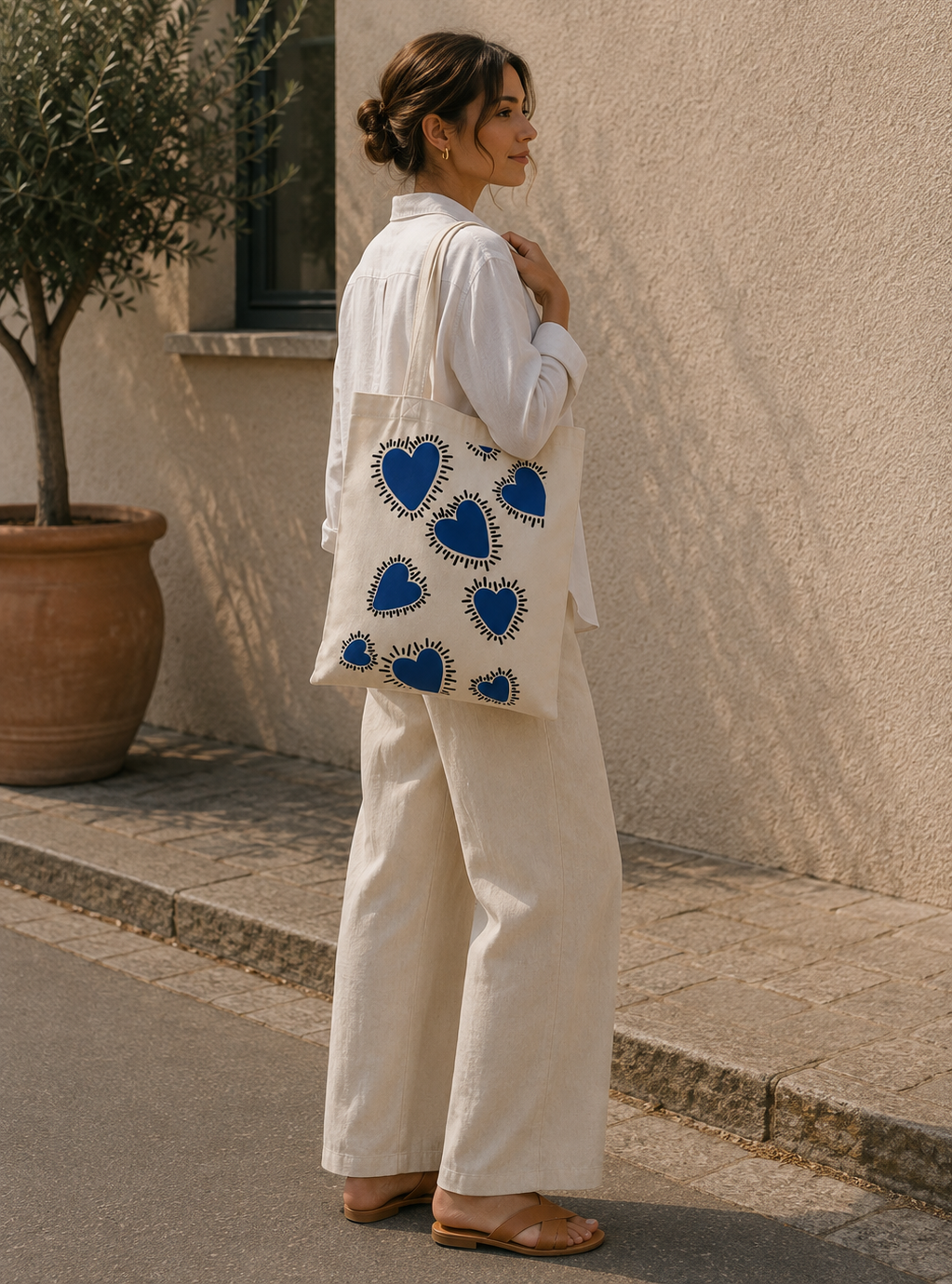 Tote Bag Cœurs Bleus — photo complémentaire 1